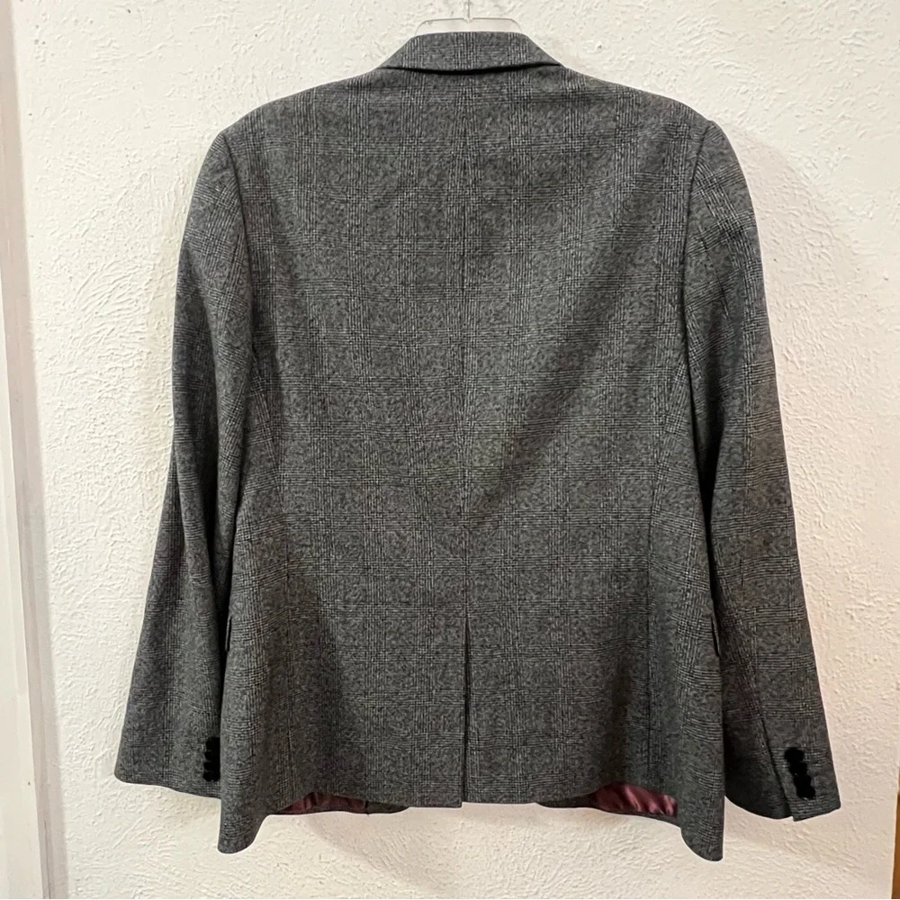 Express photographer fitted wool blend stretch suit coat